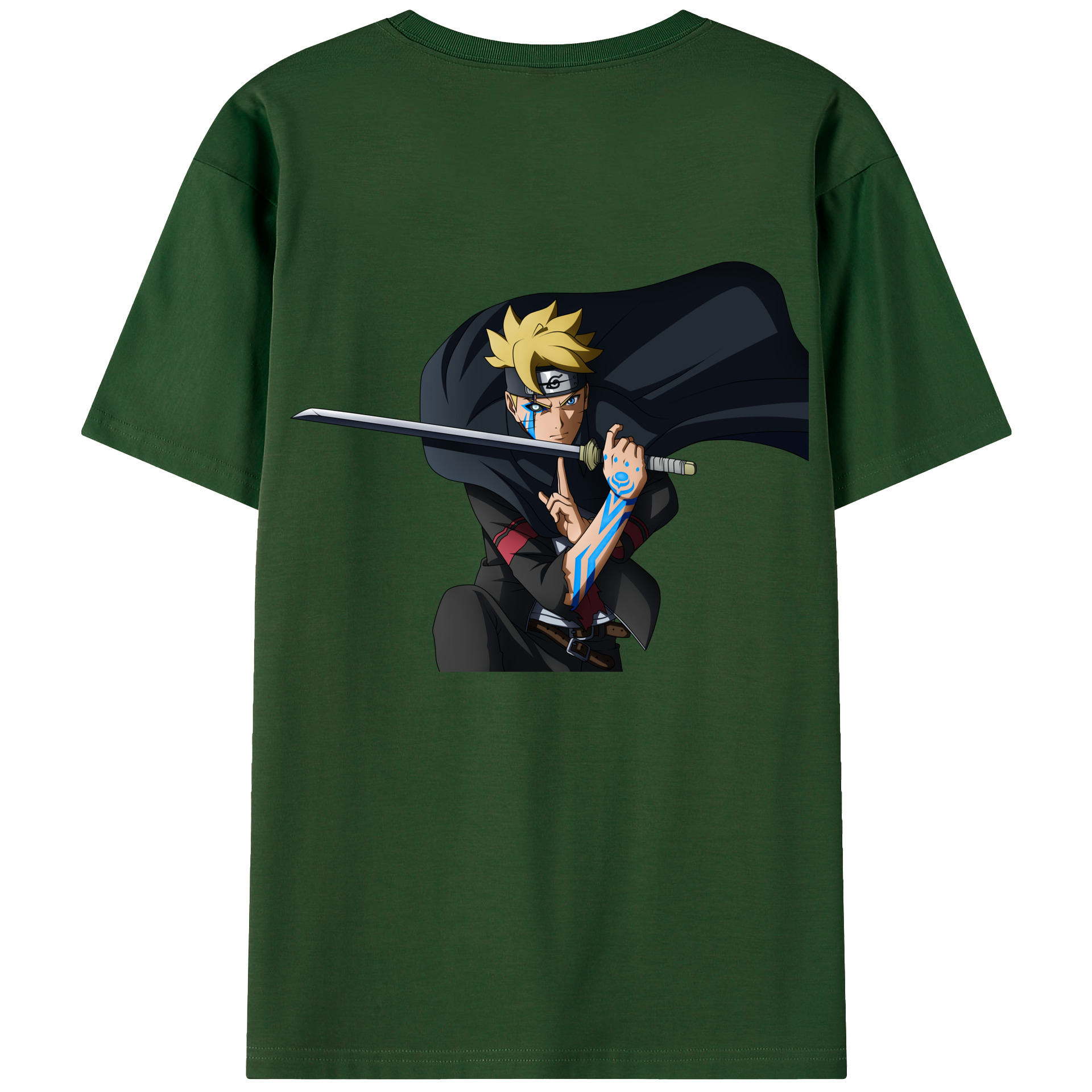（画像用） NARUTO -ナルト- うずまき ボルト Uzumaki Boruto 綿100％半袖Tシャツ（背面プリント）